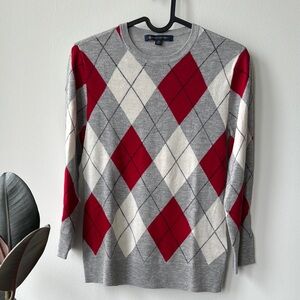 Gray and Red Argyle Sweater